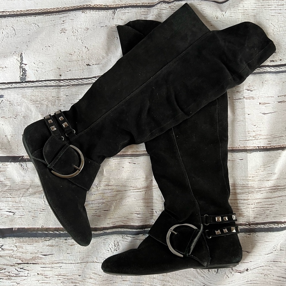 Naughty Monkey tall black suede boot Size 7.5